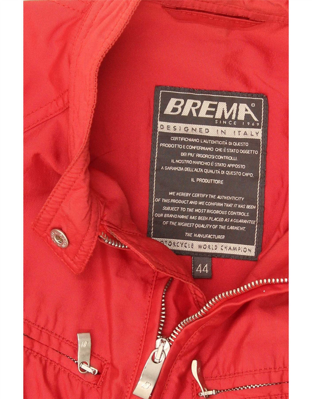 Brema Dame Biker Jacket IT 44 Medium Rød Polyamid