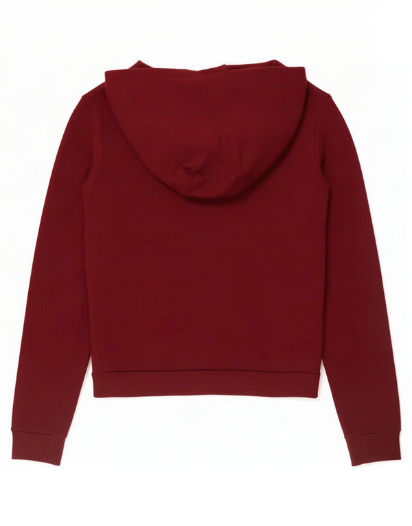 Hollister Womens Graphic Hoodie Jumper UK 10 Small Burgundy Cotton