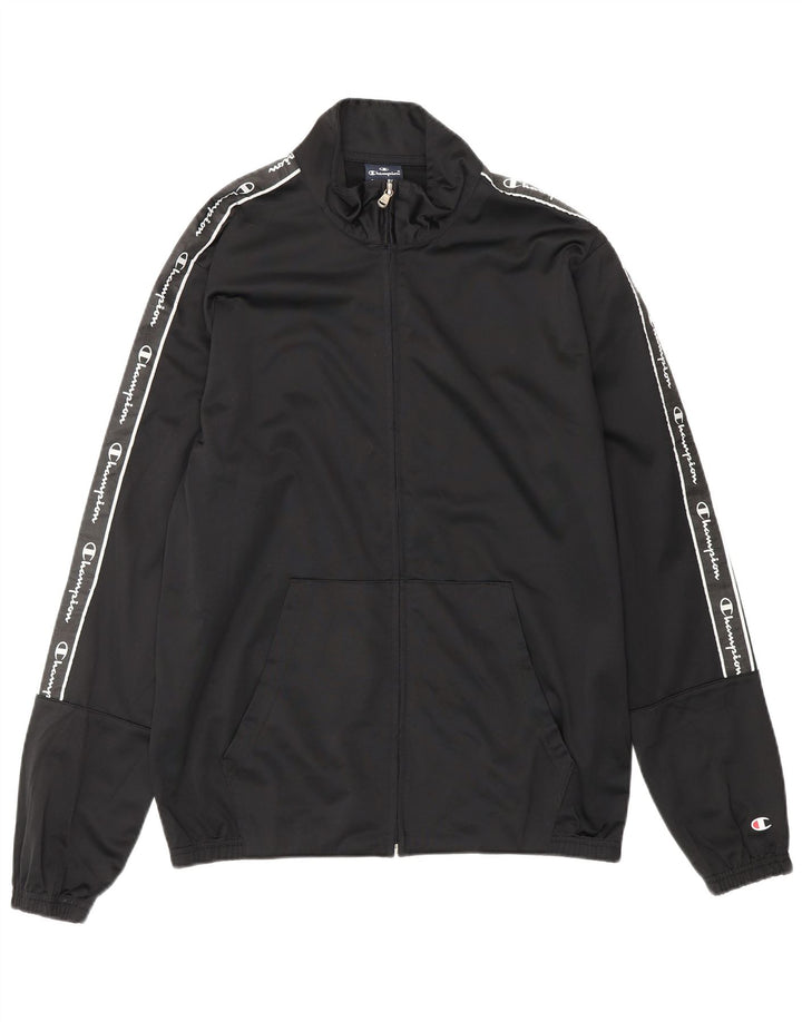 CHAMPION drenge grafisk træningsdragt topjakke 15-16 år 2XL sort polyester