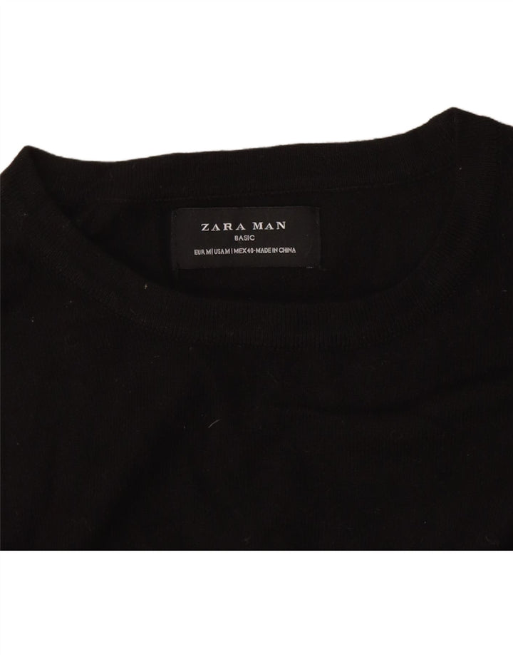 Zara Herre sweater med rund hals, medium sort