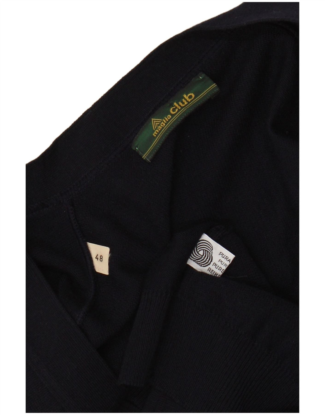 MAGLIA CLUB Herre ærmeløs cardigan sweater IT 48 Mellem marineblå uld