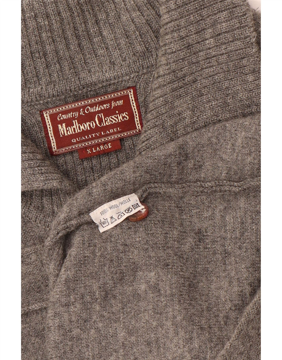 Marlboro Classics Herre Cardigan Sweater XL Grå Uld