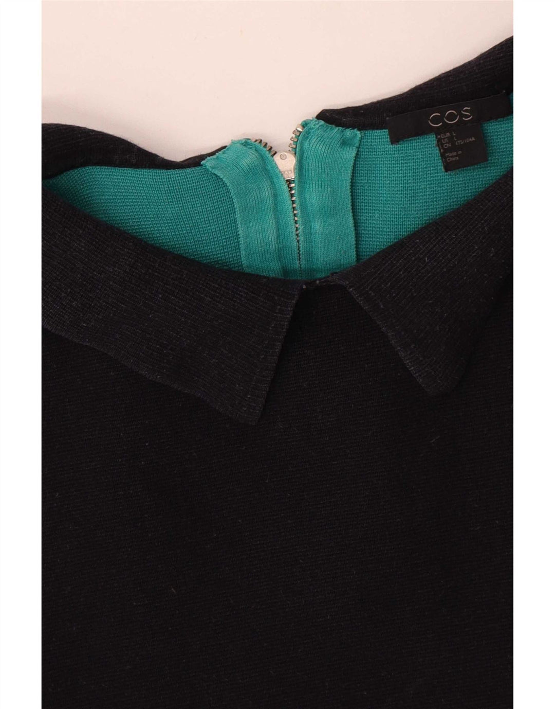 Cos Womens Shift Dress UK 16 Large Black Colourblock Bomuld