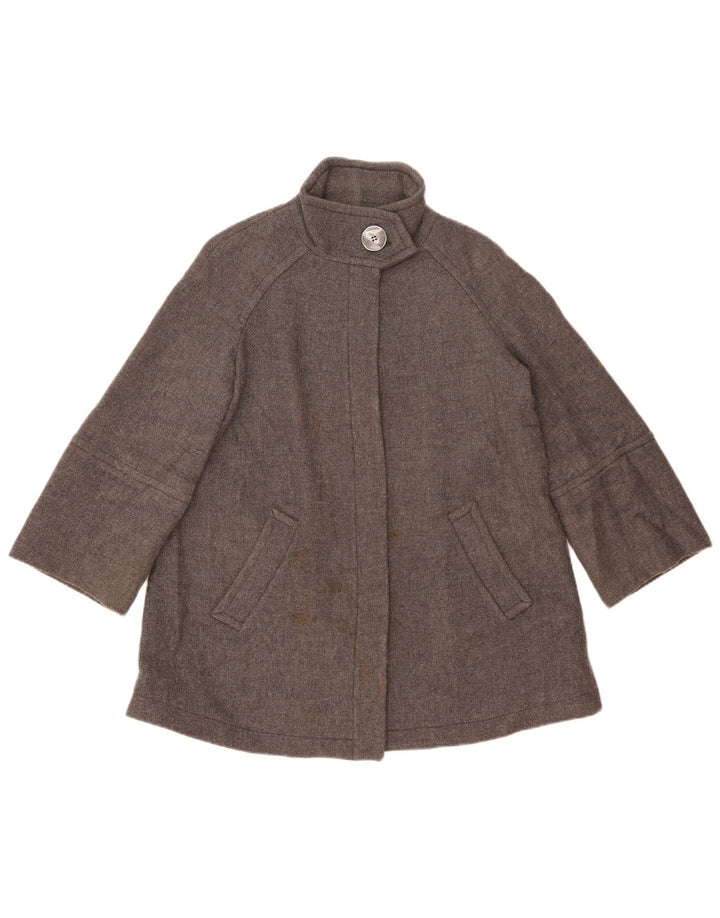 Zara Dame Oversized Overfrakke UK 10 Lille Grå Uld