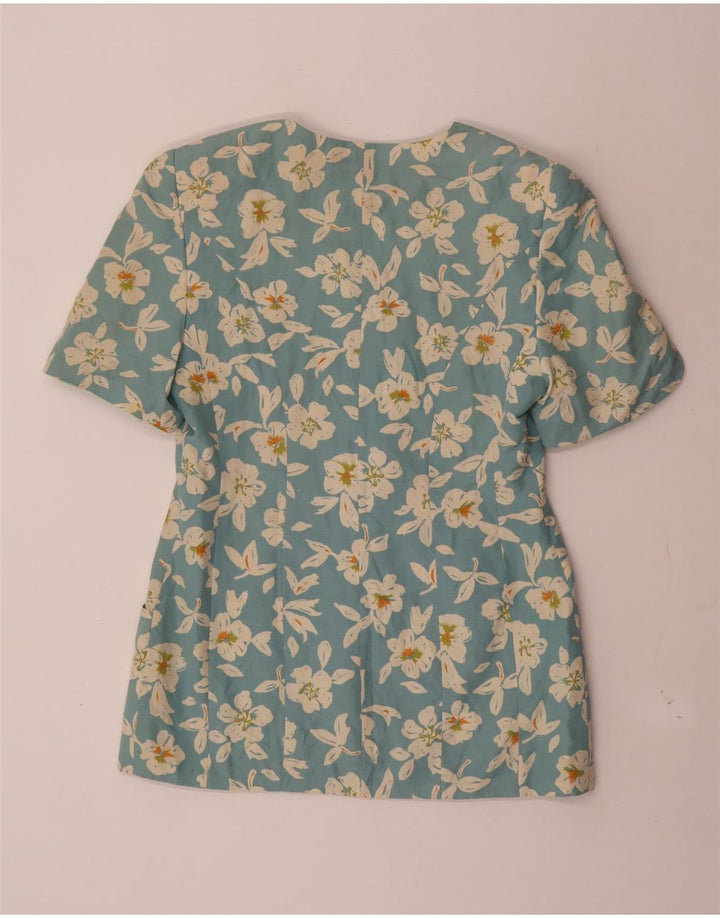 Franco Callegari Dame 4-knaps blazerjakke UK 12 Medium Blue Floral