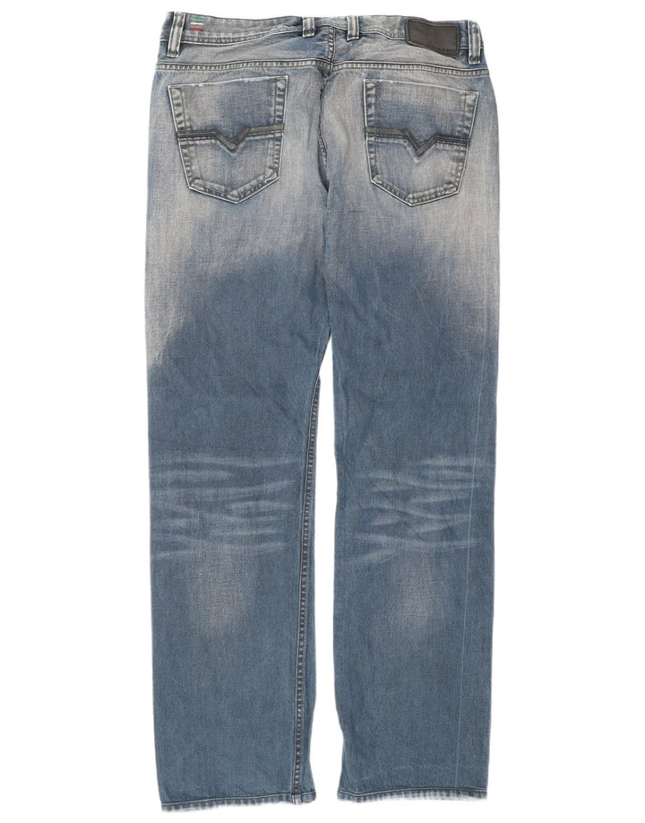 Diesel Straight Jeans til mænd W33 L34 Blå Bomuld