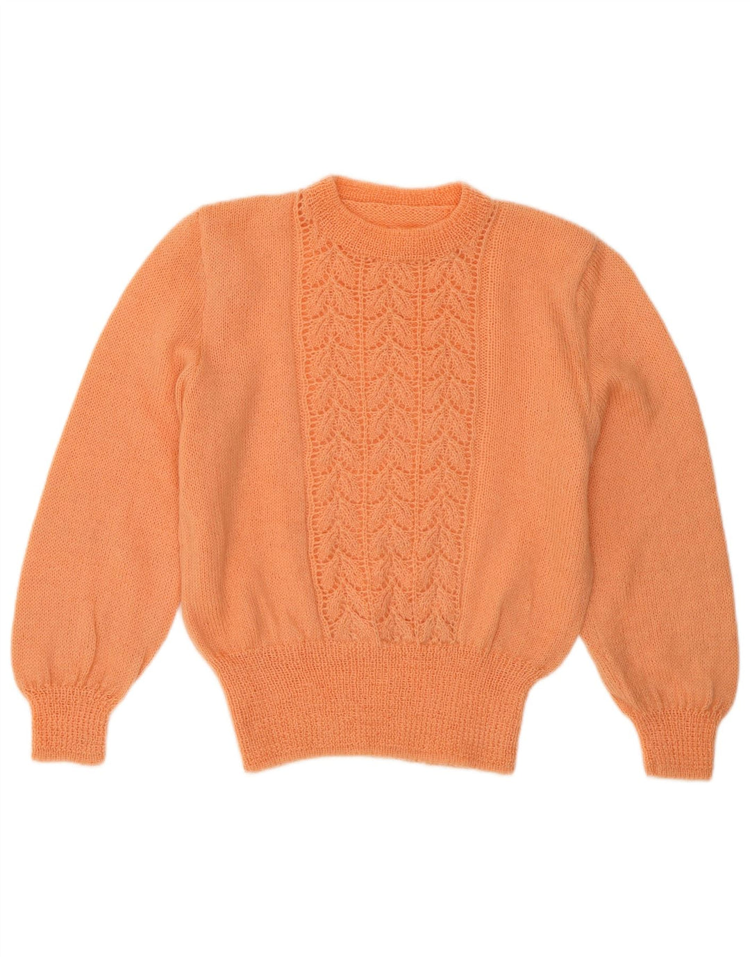 VINTAGE Womens Crew Neck Jumper Sweater UK 8 Small Orange