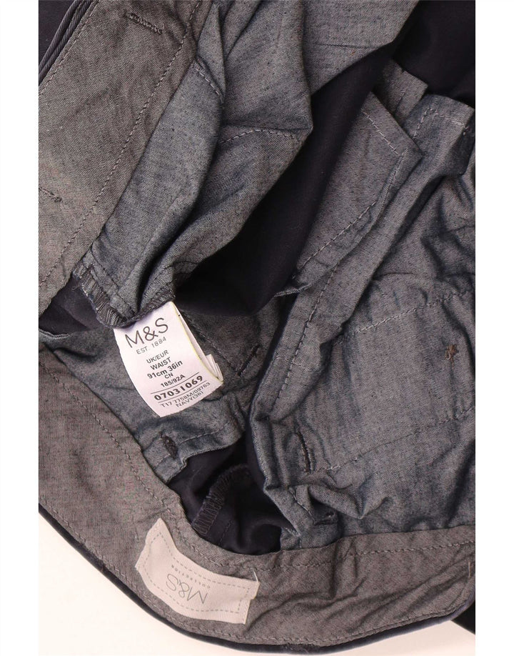 Marks & Spencer Herre Chino Shorts W36 Large Navy Blue Bomuld