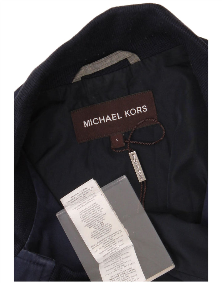 Michael Kors Herre Bomber Jacket UK 36 Small Navy Blue Viscose