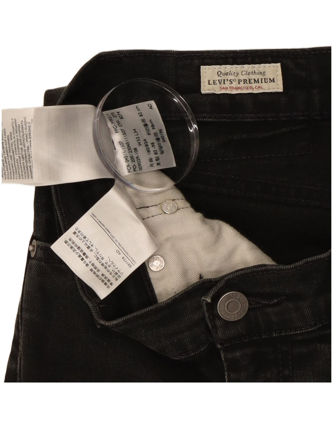 Levi's Herre 512 Slim Tapered Jeans W32 L34 Sort Bomuld