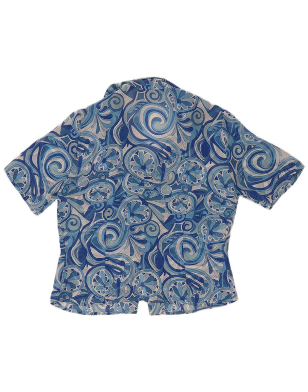 Marronetto Dame Kortærmet Bluse IT 44 Medium Blue Paisley