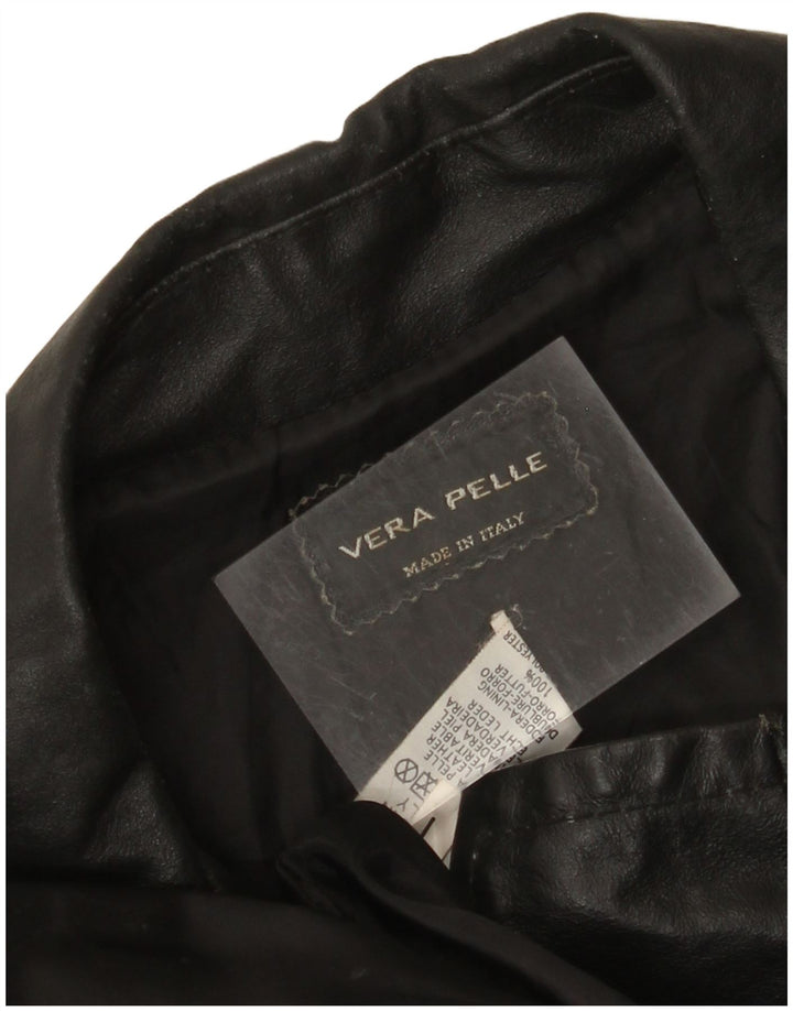 VINTAGE Herre Læderjakke UK 40 Stor Sort Læder