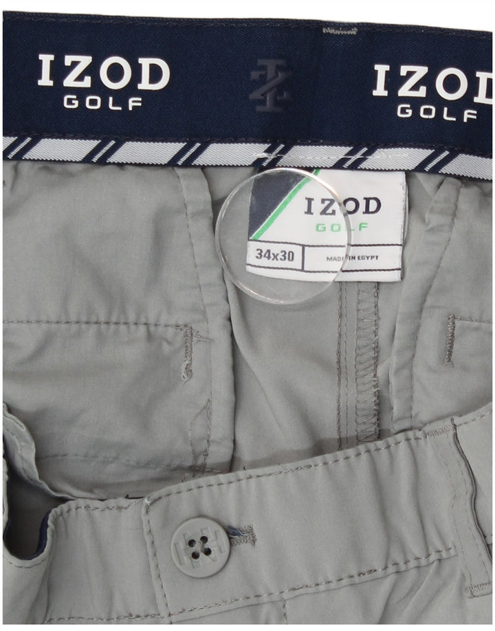 Izod Herre Chino Bukser W34 L30 Grå Polyester