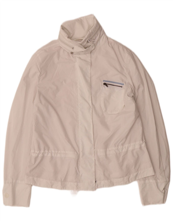 Armani Jeans Dame Windbreaker Jacket UK 8 Small White Polyester