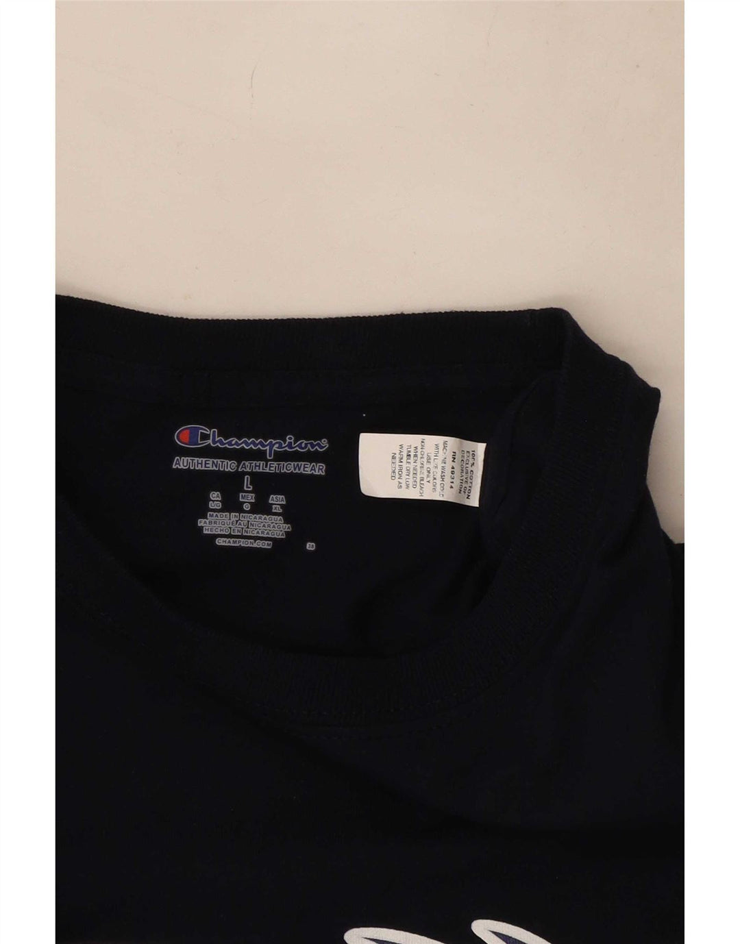 Champion Herre Grafisk T-Shirt Top Stor Marineblå
