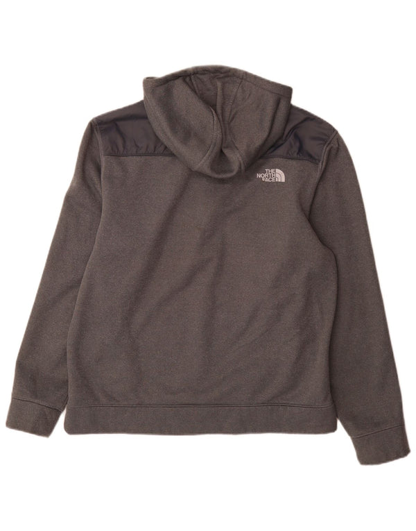 The North Face Herre Zip Neck Hoodie Jumper Large Grå Colourblock Polyester