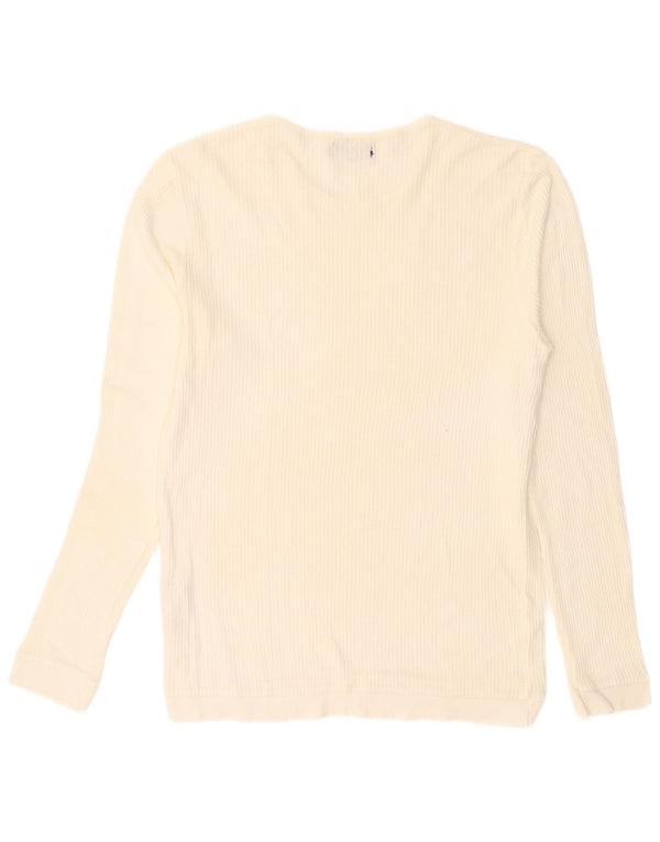 Zara Herre sweater med rund hals, medium off white bomuld