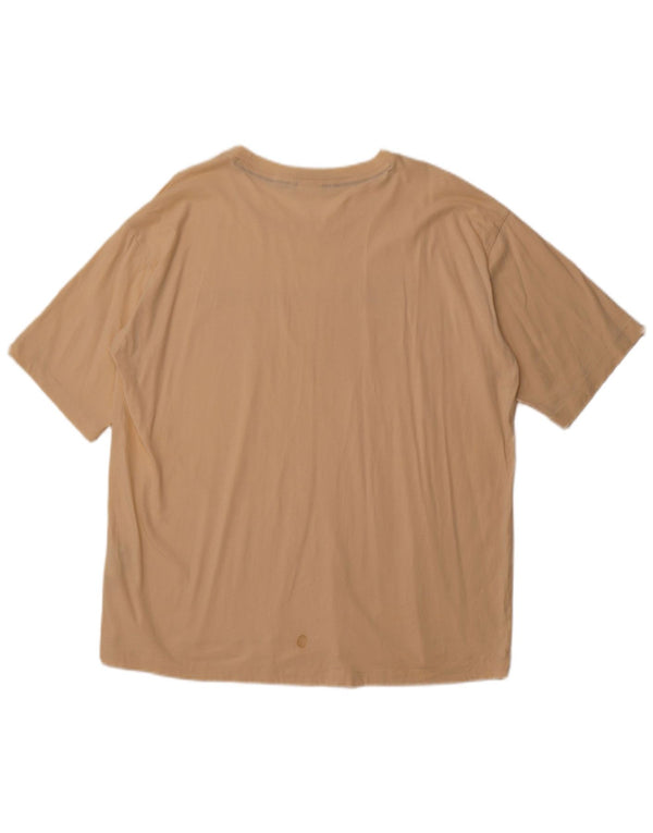 CHAMPION Dame Grafisk T-Shirt Top UK 20 2XL Beige Bomuld