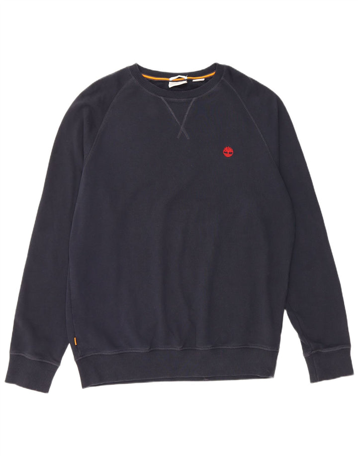 TIMBERLAND Herre Regular Fit Sweatshirt Jumper Stor marineblå bomuld