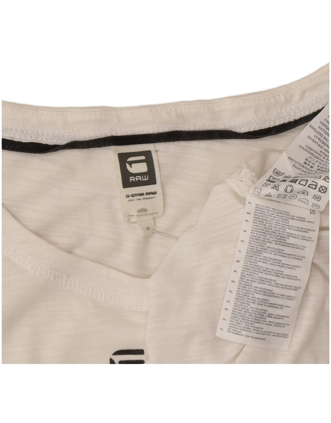 G-Star Herre grafisk T-shirt Top Medium Hvid Flecked Bomuld