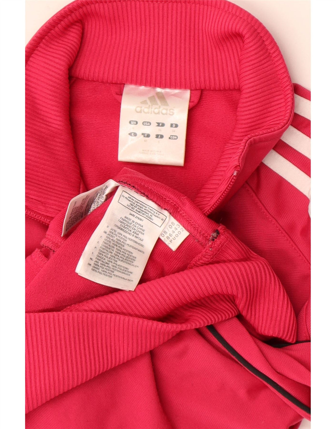 Adidas træningsdragt topjakke til kvinder UK 8 Small Pink Polyester