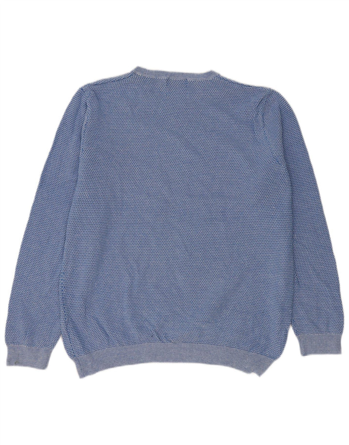 MARKS & SPENCER Herre sweater med rund hals, stor blå bomuld