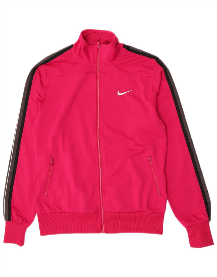 Nike træningsdragt topjakke til kvinder UK 14 Large Pink Colourblock Polyester