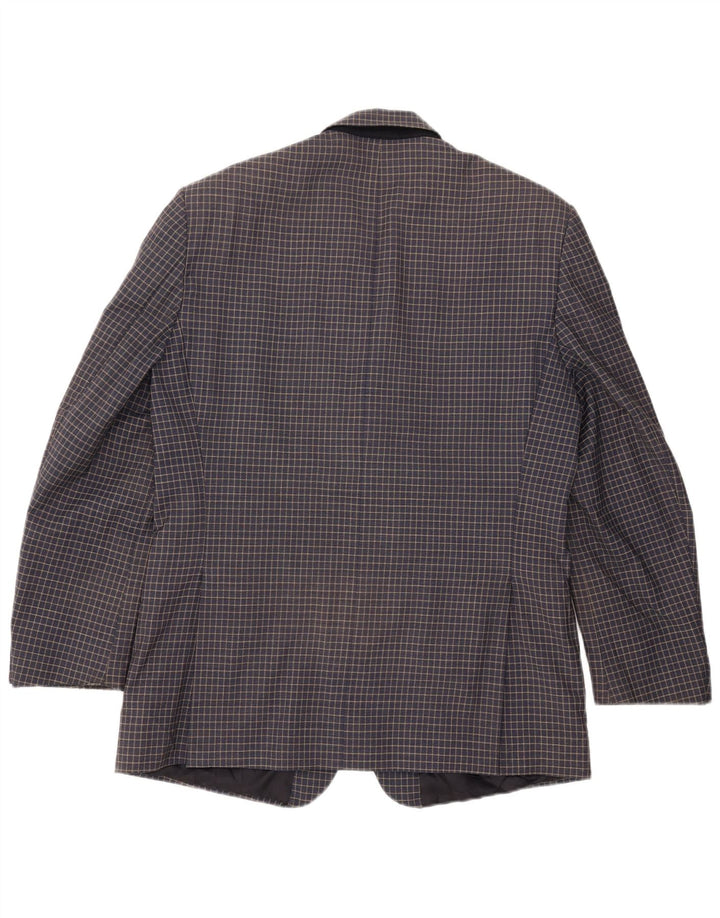 Renato Balestra Herre 3-knaps blazerjakke UK 38 Medium Navy Blue Check