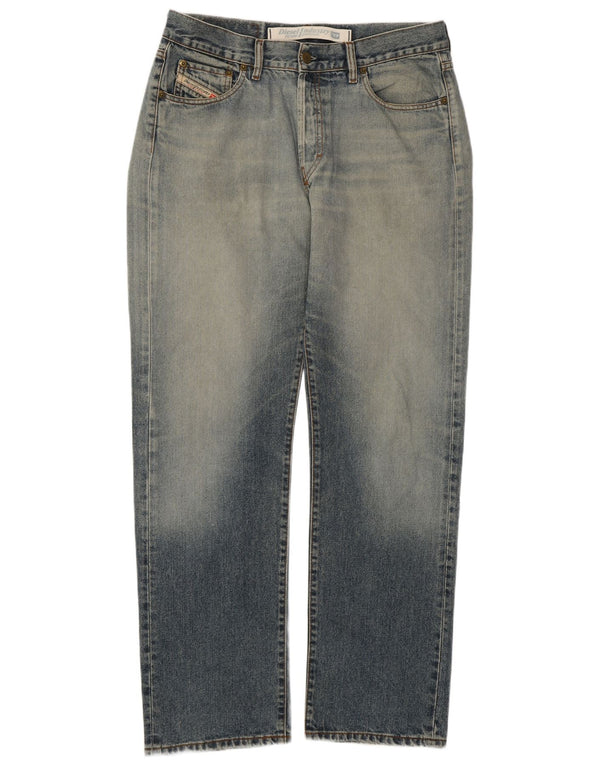 Diesel Herre Distressed Straight Jeans W34 L31 Blå Bomuld