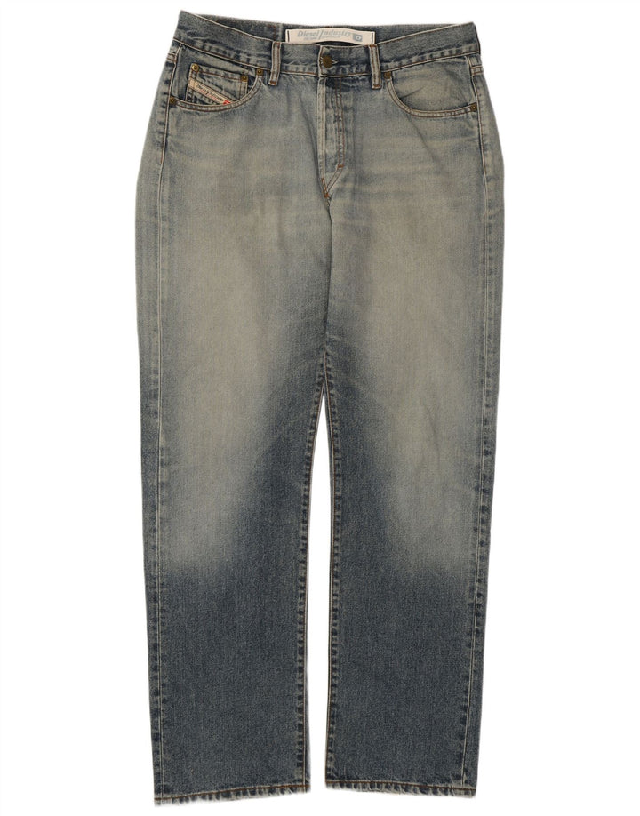 Diesel Herre Distressed Straight Jeans W34 L31 Blå Bomuld