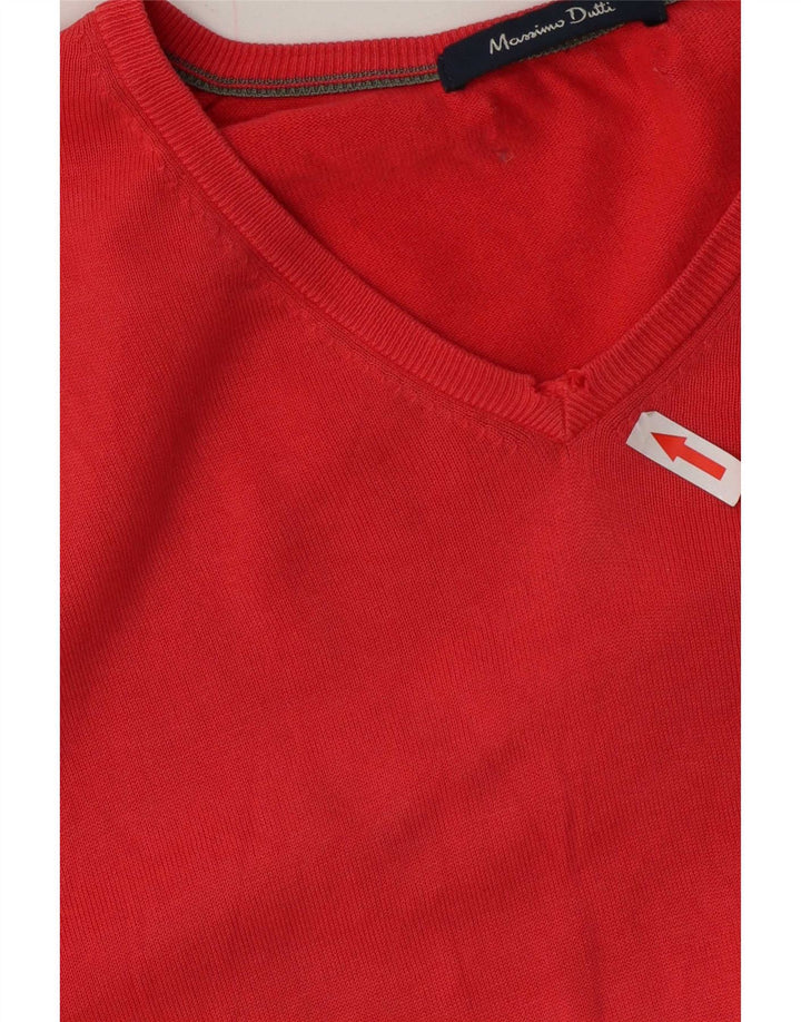 Massimo Dutti Herre V-hals sweater Stor Rød