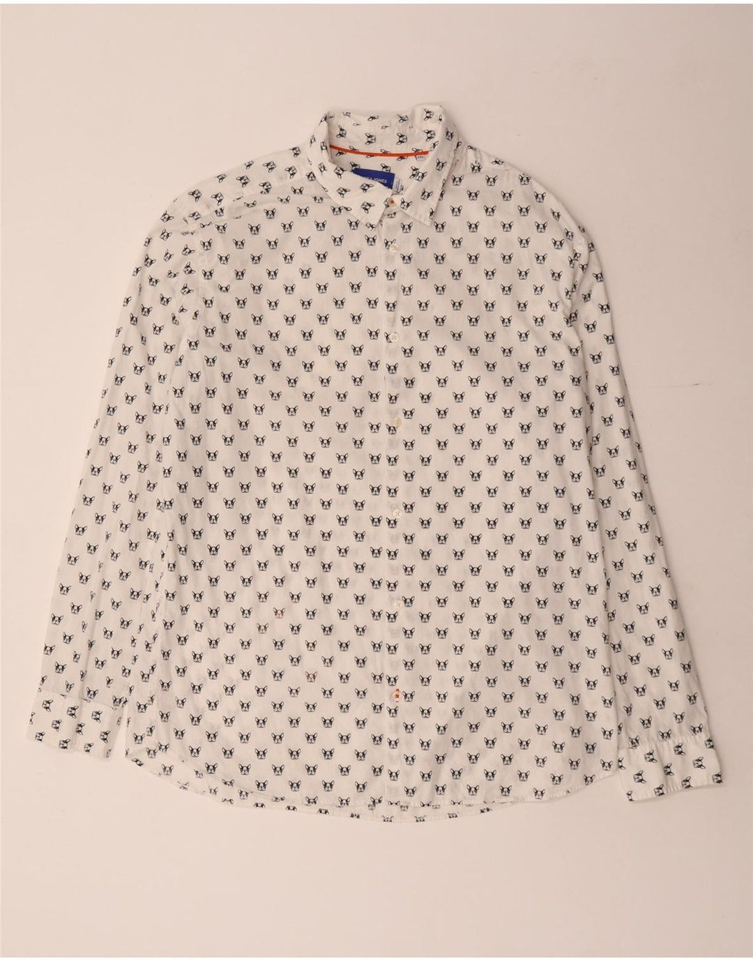 JACK & JONES Herreskjorte 2XL Hvid plettet bomuld
