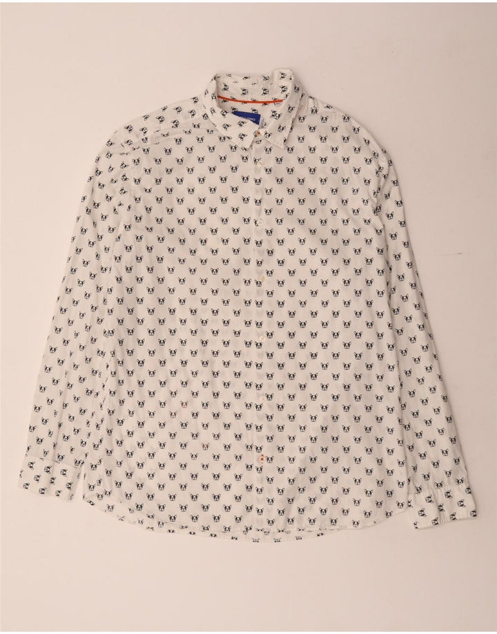 JACK & JONES Herreskjorte 2XL Hvid plettet bomuld