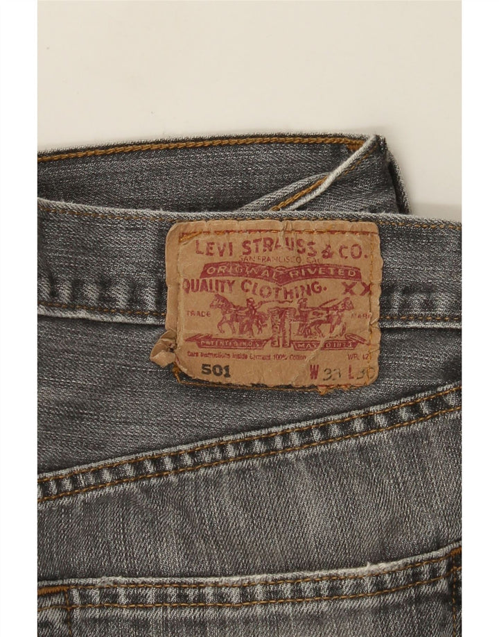Levi's Herre 501 Straight Jeans W33 L30 Grå