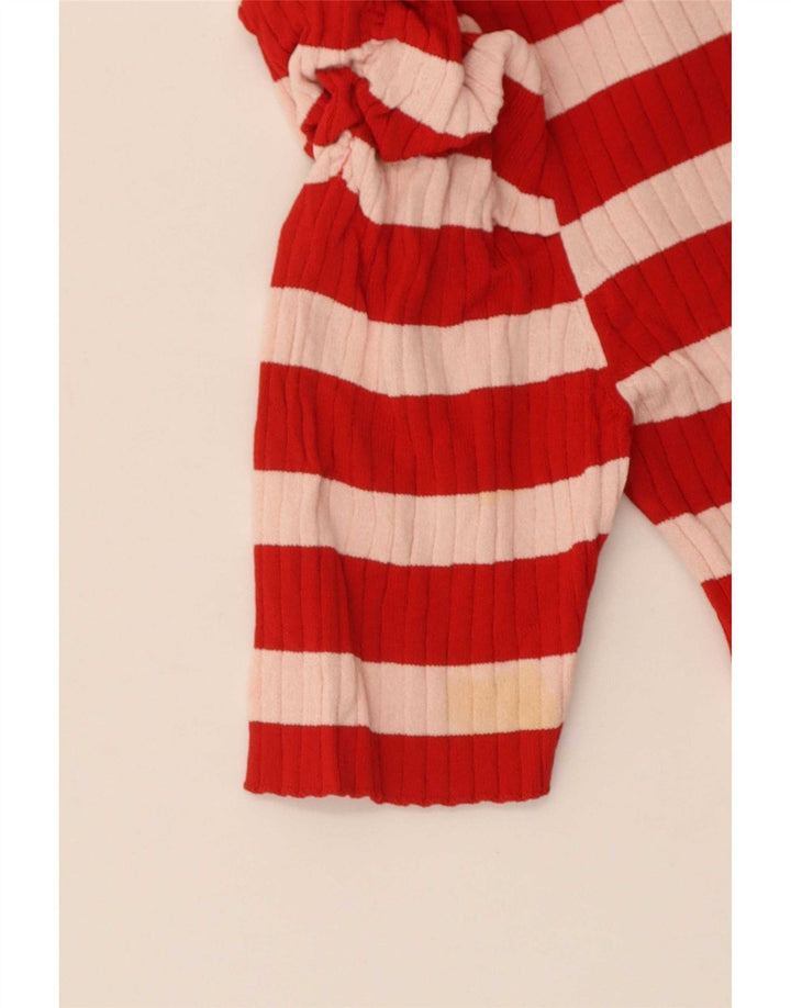 Zara Womens Crop Top UK 8 Lille rødstribet viskose