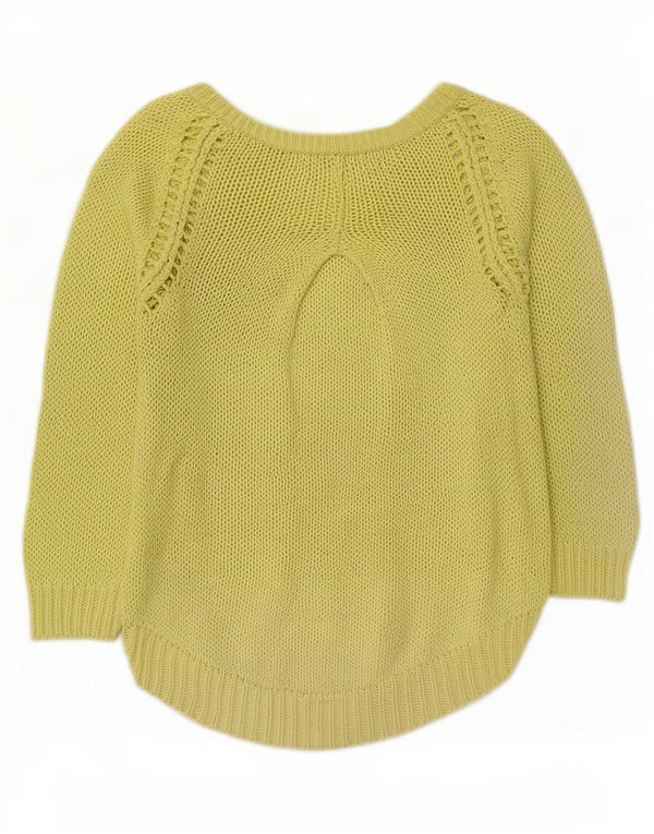 Zara Dame Boat Neck Jumper Sweater UK 14 Medium Grøn Akryl