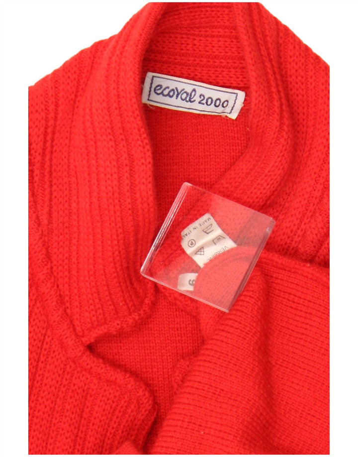 Vintage dame cardigan sweater US 6 Medium Red Virgin Wool