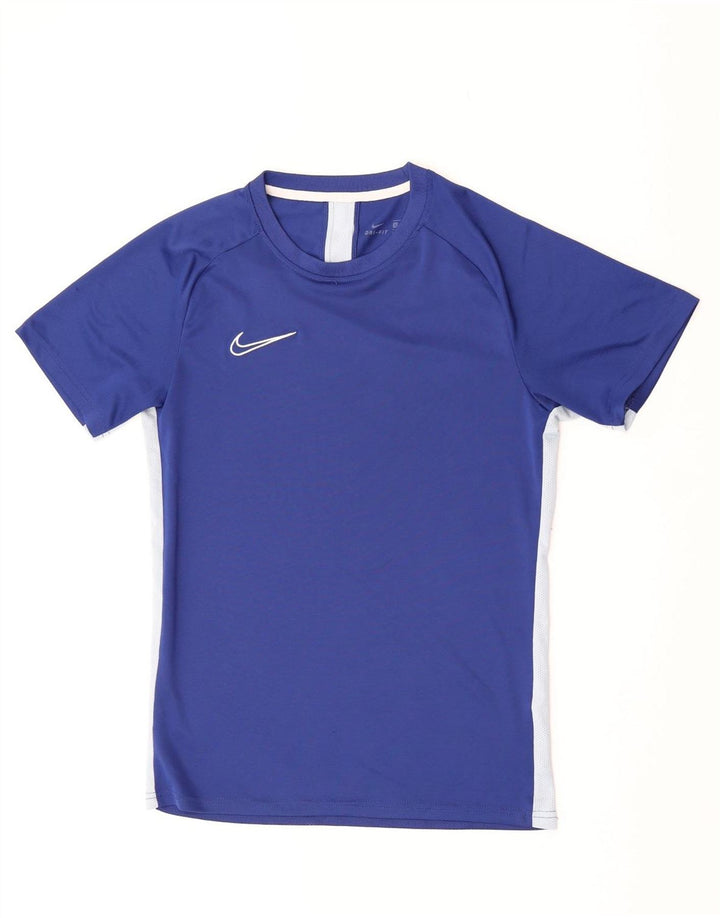 Nike Herre Dri Fit T-Shirt Top Lille Blå Colourblock