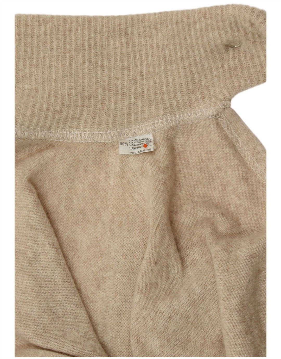 VINTAGE Poncho Jumper til kvinder One Size Beige Lammeuld