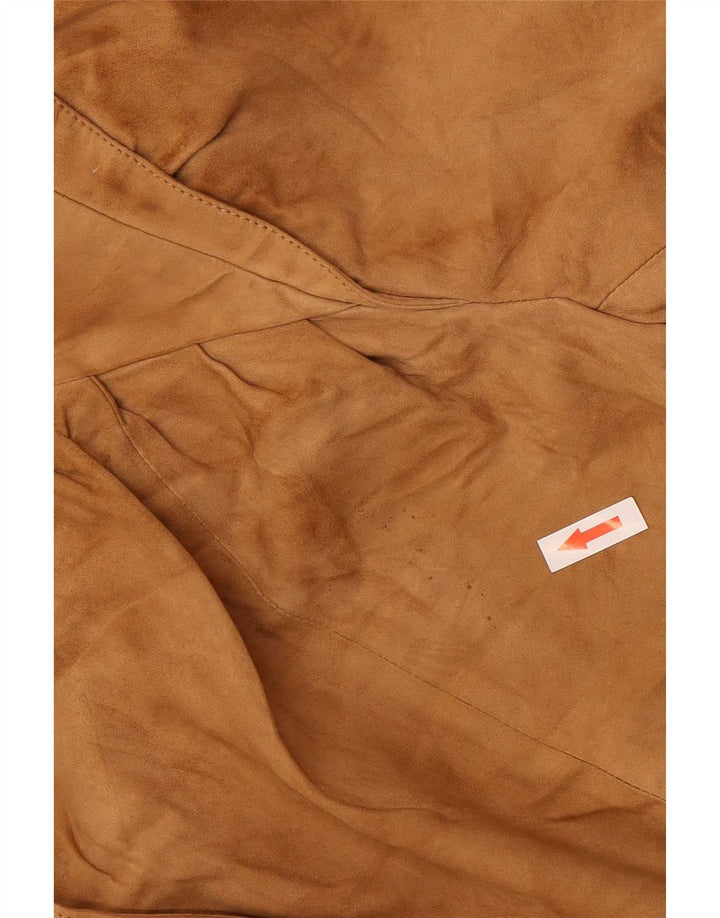 Vintage Dame Ruskind Bomber Jacket IT 42 Medium Beige Læder