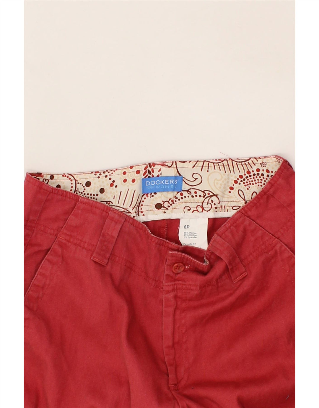 DOCKERS Womens Favorite Fit Capri Trousers US 6 Medium W28 L19 Red Vintage Dockers and Second-Hand Dockers from Messina Hembry 