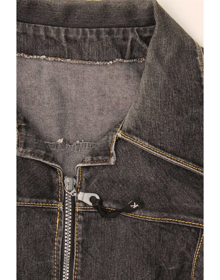 Vintage Dame Denim Jacket UK 14 Medium Grey