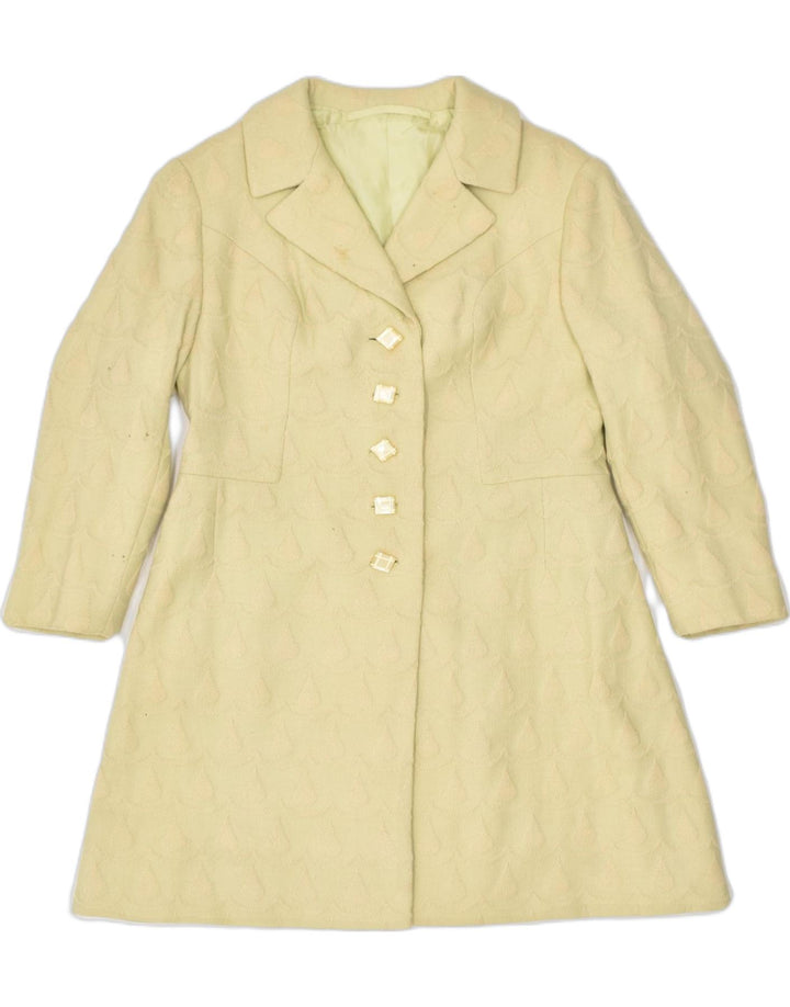 VINTAGE Womens Overcoat UK 10 Small Yellow Cotton | Vintage | Thrift | Second-Hand | Used Clothing | Messina Hembry 