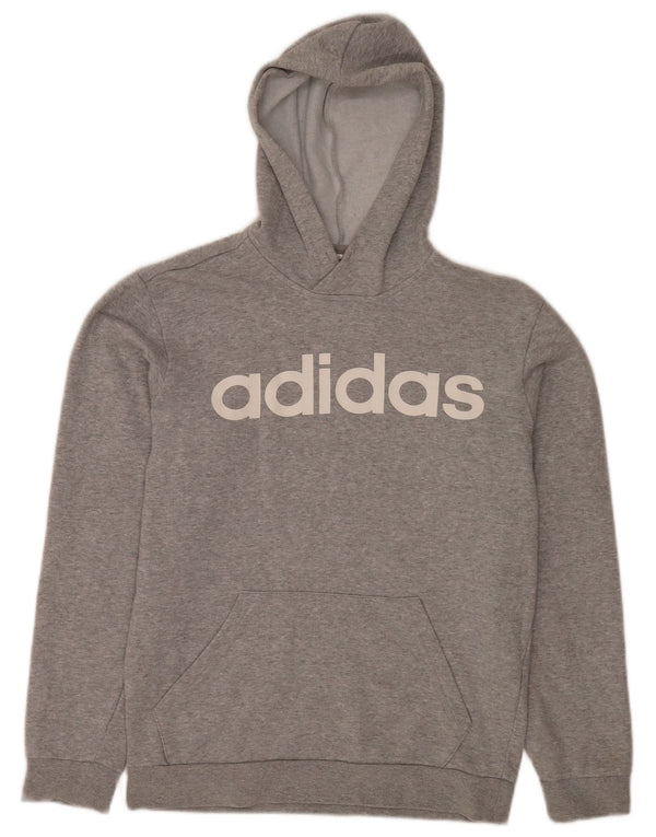 Adidas Grafisk hættetrøje til mænd, lille grå flækket bomuld Sports