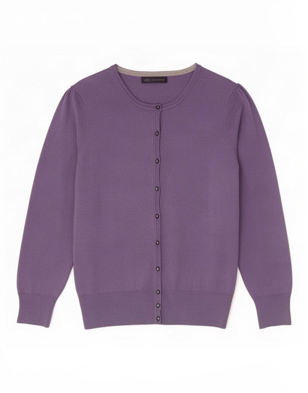 Marks & Spencer dame cardigan sweater UK 18 XL Lilla viskose
