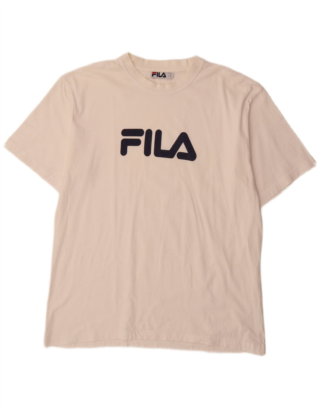 Fila Herre Regular Graphic T-Shirt Top IT 58 2XL Hvid Bomuld