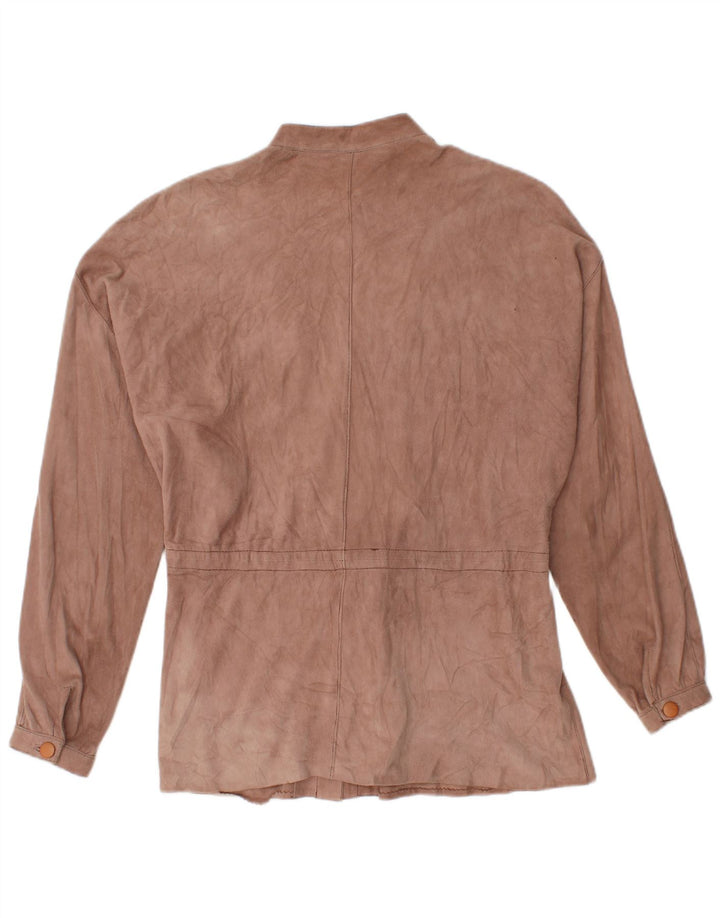 VINTAGE Dame Ruskindsskjorte Bluse EU 44 XL Brun