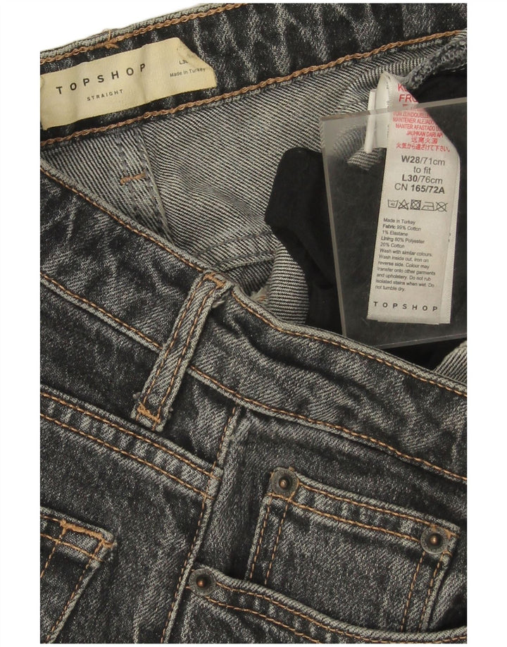 Topshop Dame Straight Jeans W28 L25 Grå Bomuld