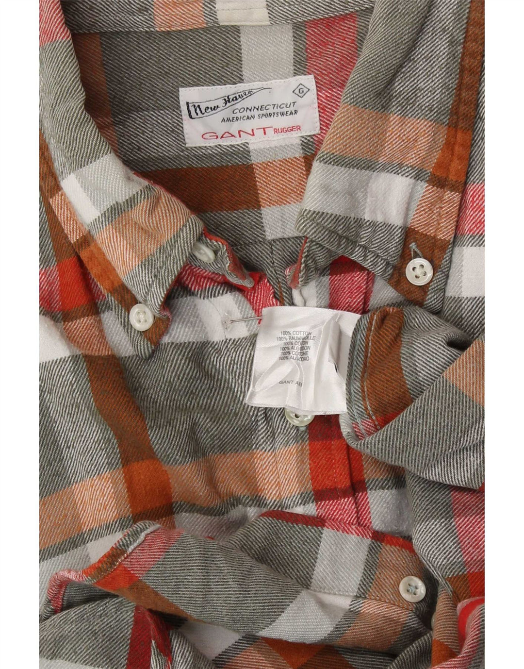 Gant herre flannel skjorte medium flerfarvet ternet bomuld