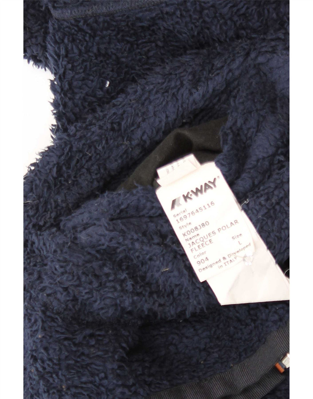 K-Way Herre Hætte Vendbar Fleecejakke UK 40 Large Navy Blue Polyester